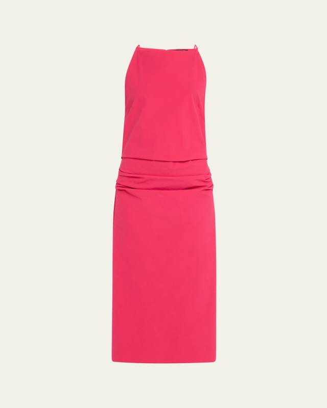 Priya Draped Bi-Stretch Cotton Nylon Dress